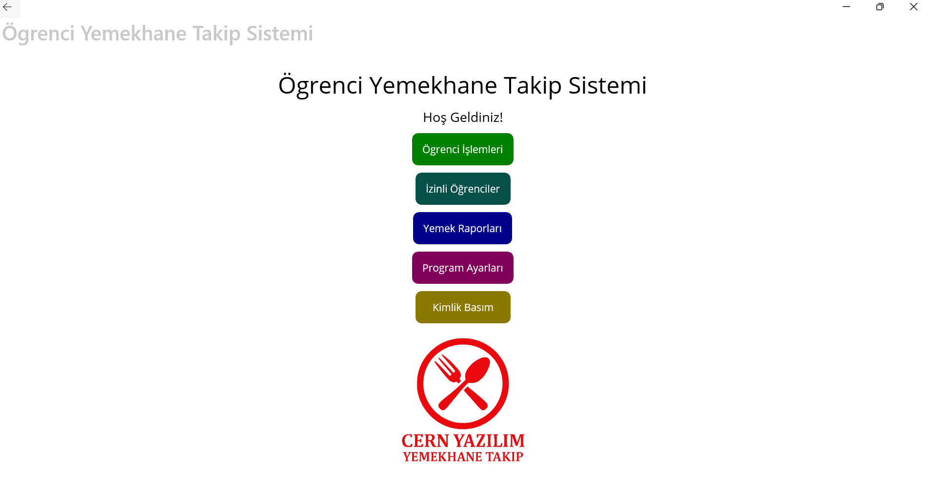 YemekhaneTakipv1 kontrol ekranı